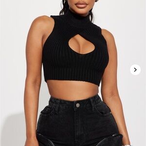 Fashion Nova Knit Sleeveless Cut Out Top